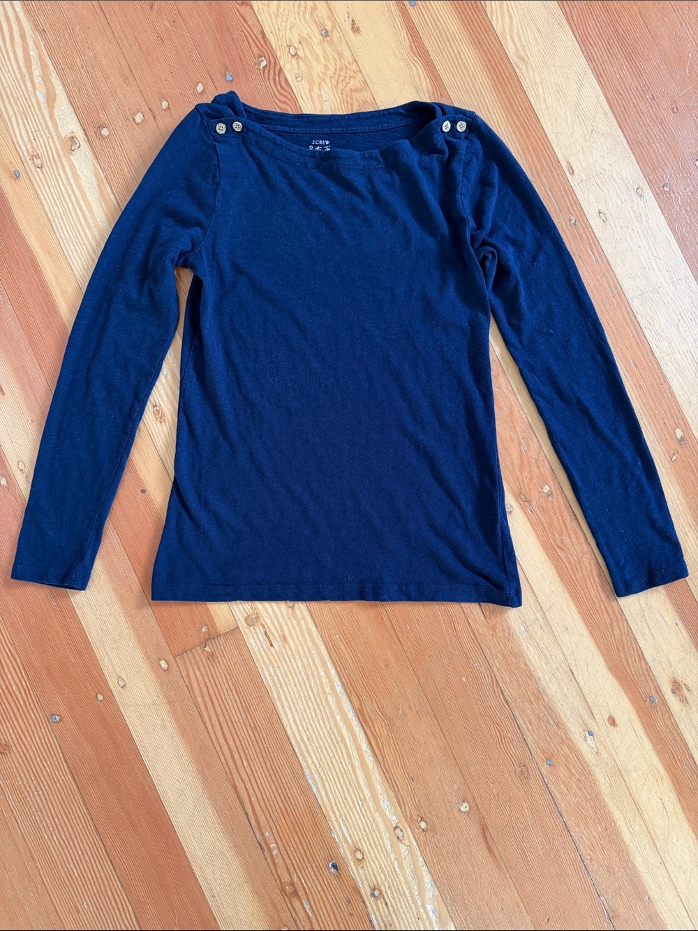 J Crew Navy Blue Long Sleeve Painter Tee Medium